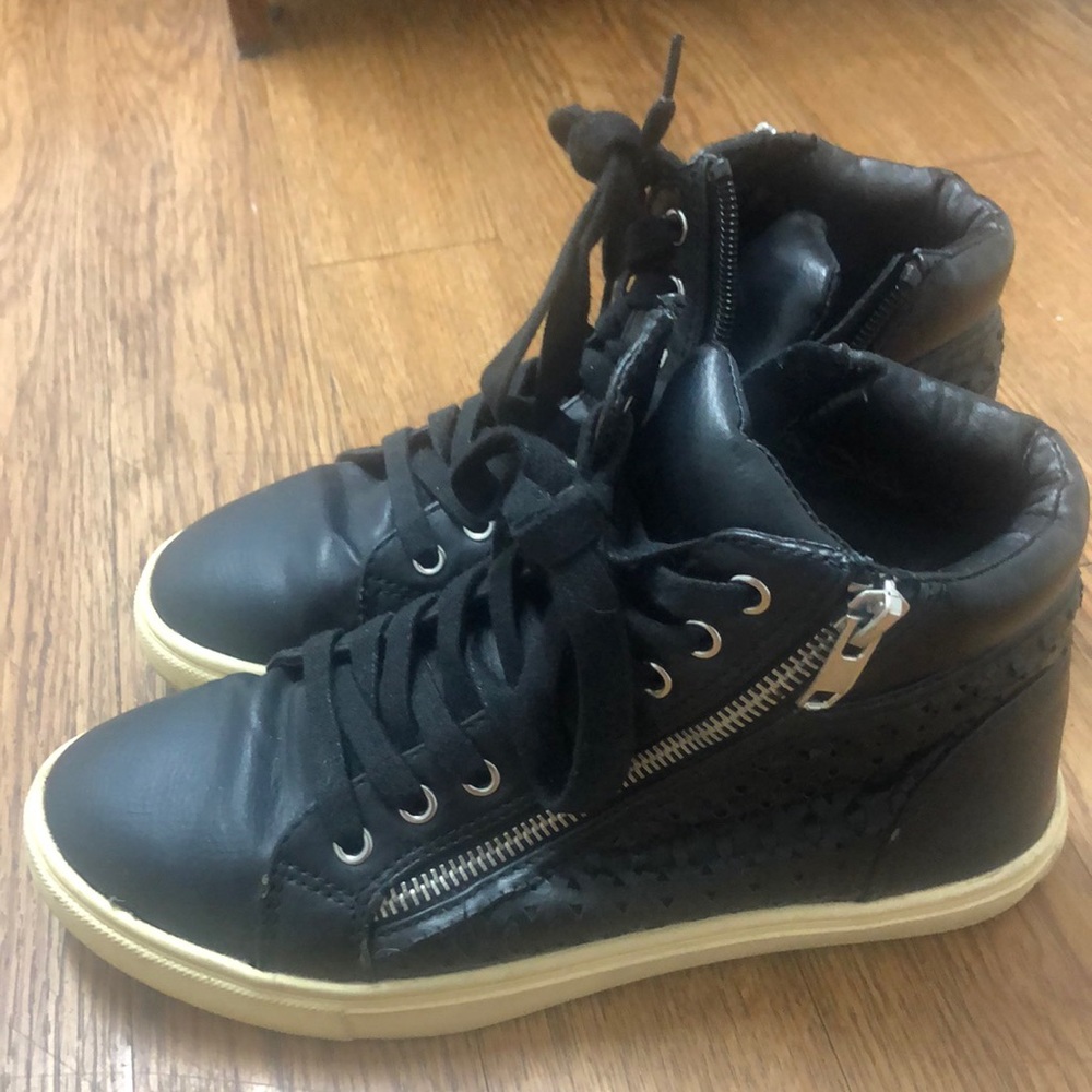 Black high top sneakers